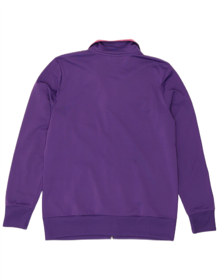 PUMA Womens Graphic Tracksuit Top Jacket UK 16 Large Purple Polyester