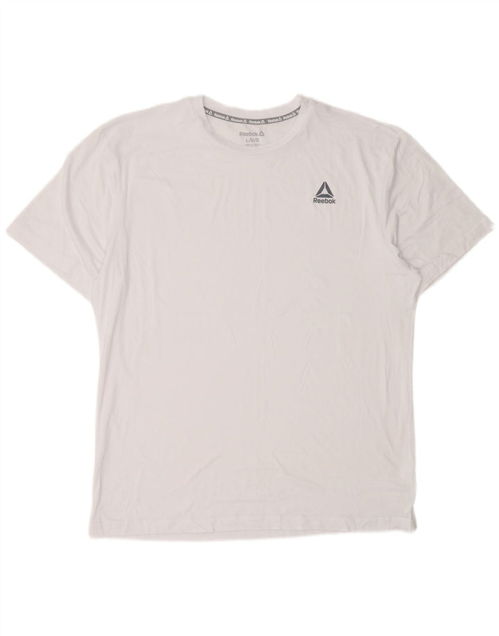 REEBOK T-shirt da uomo Top grande bianco in poliestere