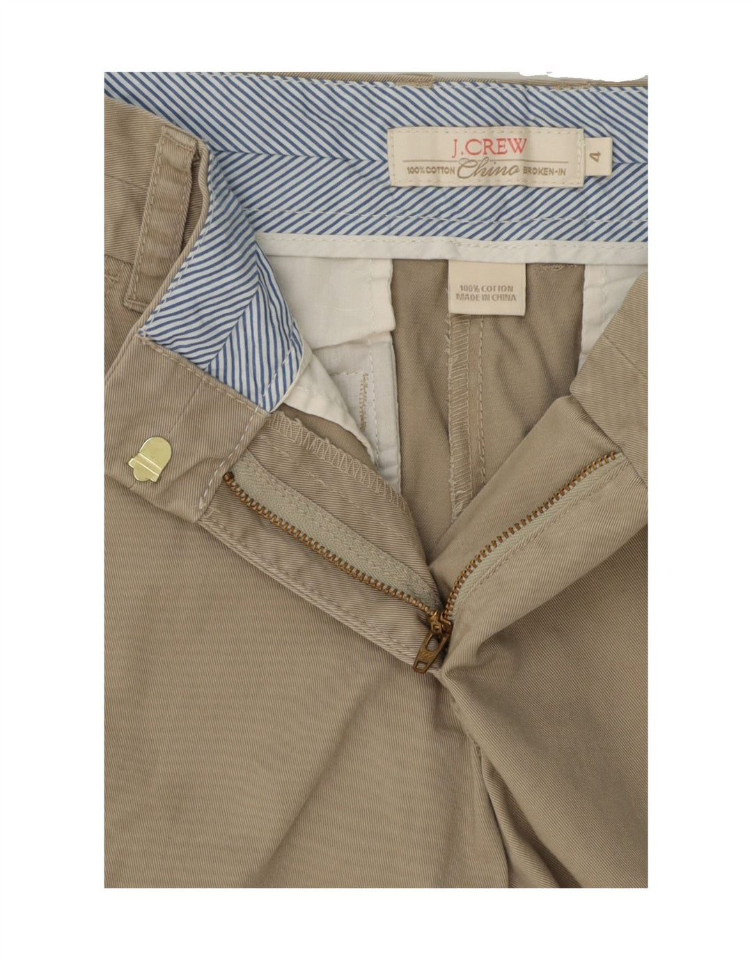 J. CREW Womens Broken In Chino Shorts US 4 Small W30  Beige Cotton Vintage J. Crew and Second-Hand J. Crew from Messina Hembry 