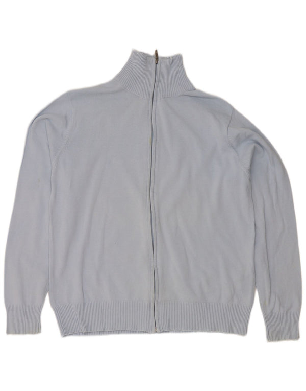 Maglione cardigan da uomo Zara grande in cotone blu