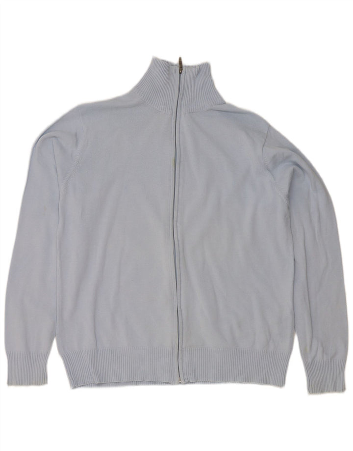 Maglione cardigan da uomo Zara grande in cotone blu