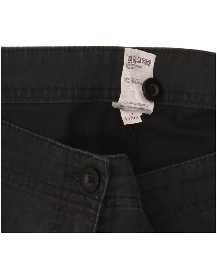 Pantaloncini chino da donna Marks & Spencer UK 12 medi W32 cotone nero