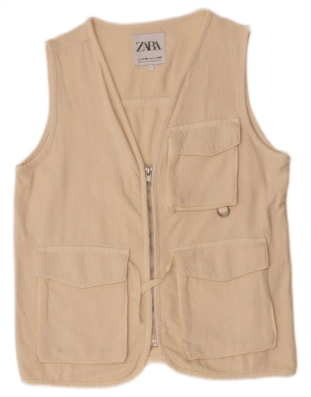 Gilet utility Zara per ragazzi 9-10 anni in cotone beige