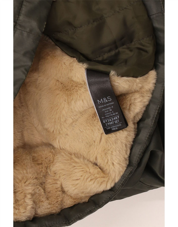 Giacca cerata con cappuccio oversize da donna Marks & Spencer UK 8 Small Khaki