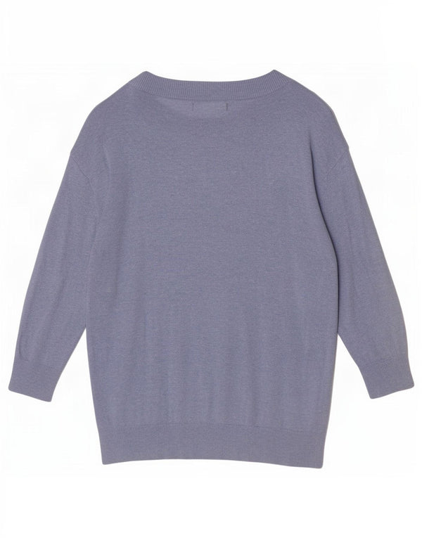 Maglione da donna Marks & Spencer con scollo a barca con maniche a 3/4 UK 10 piccolo blu