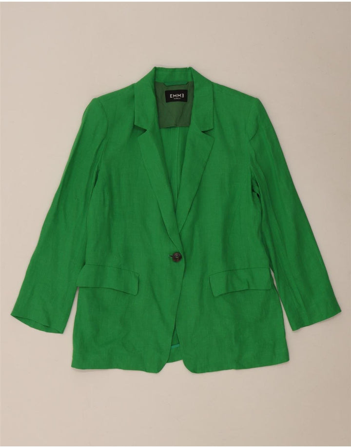 Giacca blazer a 1 bottone EMME da donna Marella UK 8 piccola in lino verde