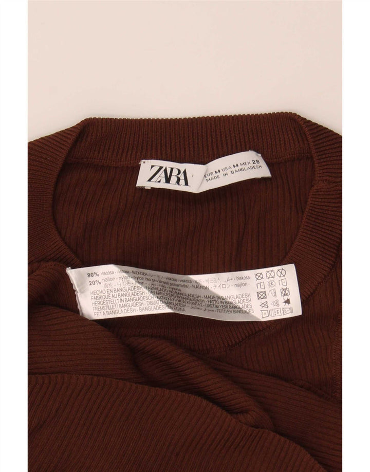 Canotta da donna Zara UK 12 in viscosa marrone medio