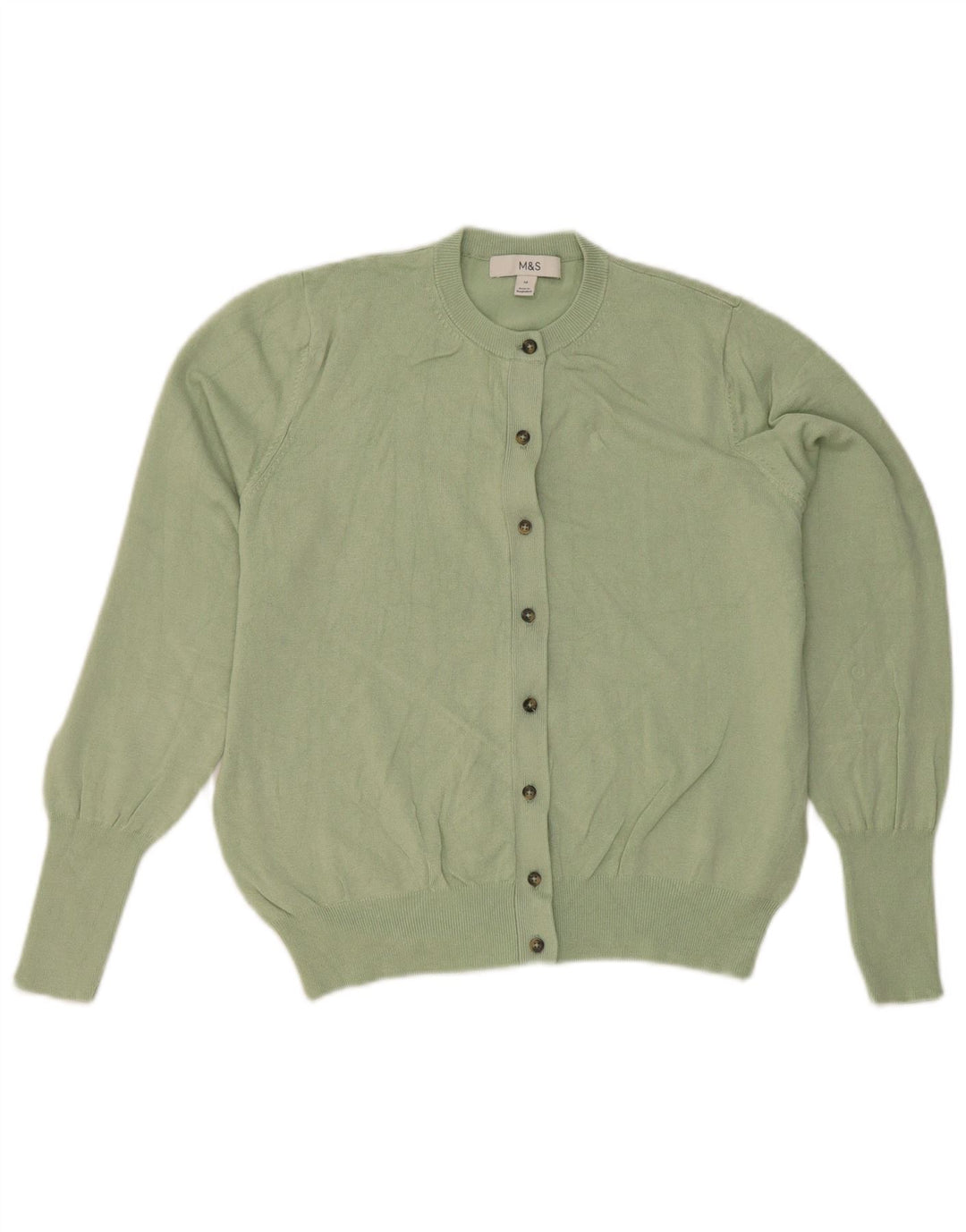 Maglione cardigan da donna Marks & Spencer UK 14 Viscosa verde medio