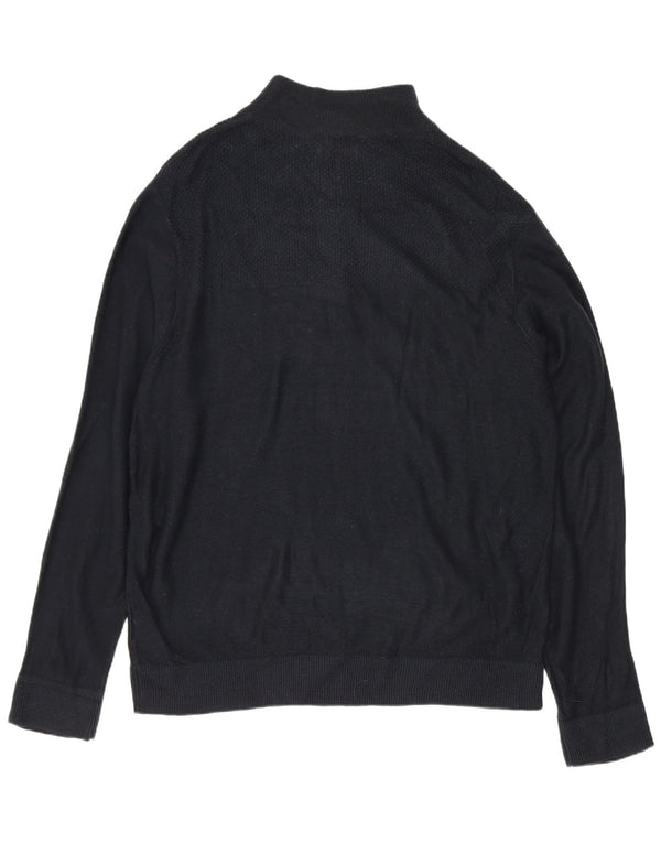 Maglione da uomo Pierre Cardin con zip e collo XL in acrilico nero