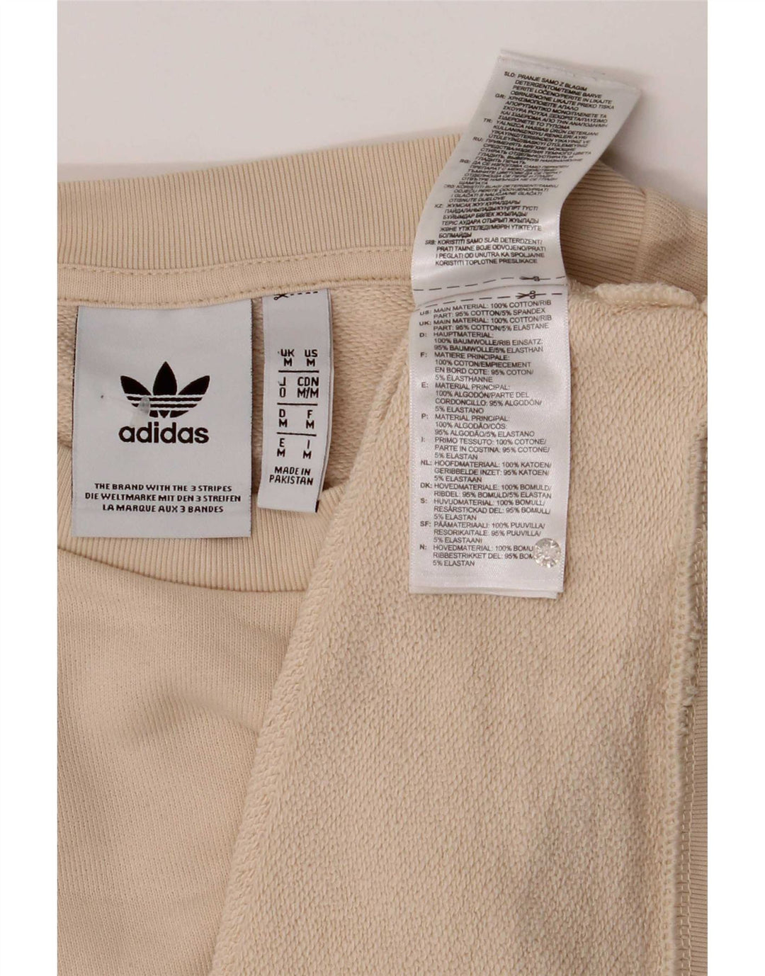 Felpa grafica da uomo Adidas Felpa in cotone beige medio