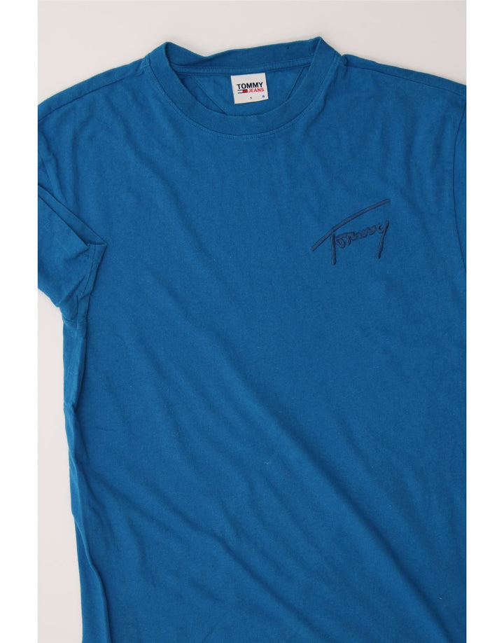 TOMMY HILFIGER Mens T-Shirt Top Small Blue Cotton Vintage Tommy Hilfiger and Second-Hand Tommy Hilfiger from Messina Hembry 