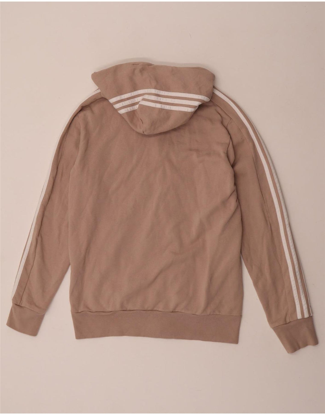 Maglione con cappuccio e zip da uomo Adidas in cotone color block marrone medio