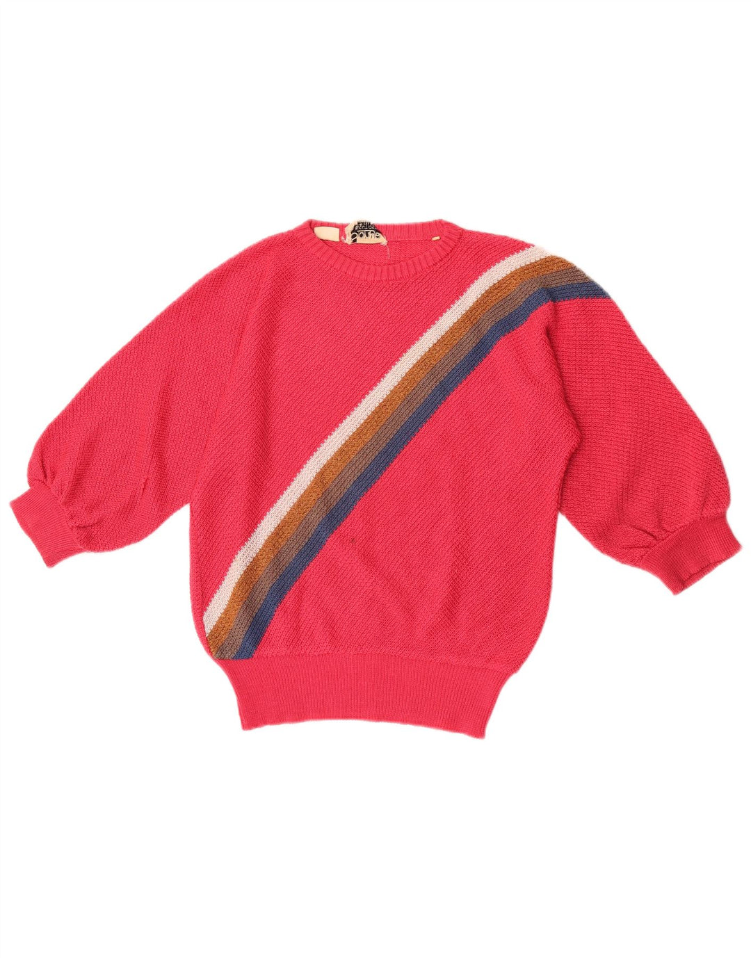 Maglione maglione girocollo oversize da donna Sonya UK 10 Small Pink Striped