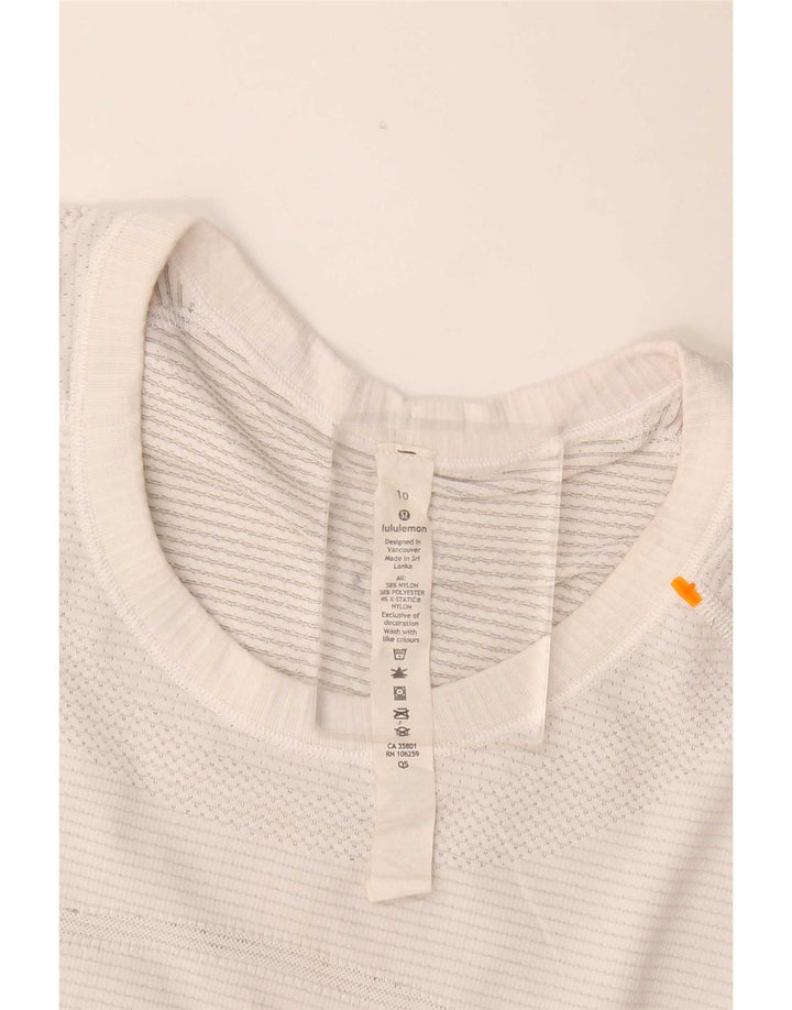 T-shirt da donna Lululemon Top US 10 Large nylon bianco