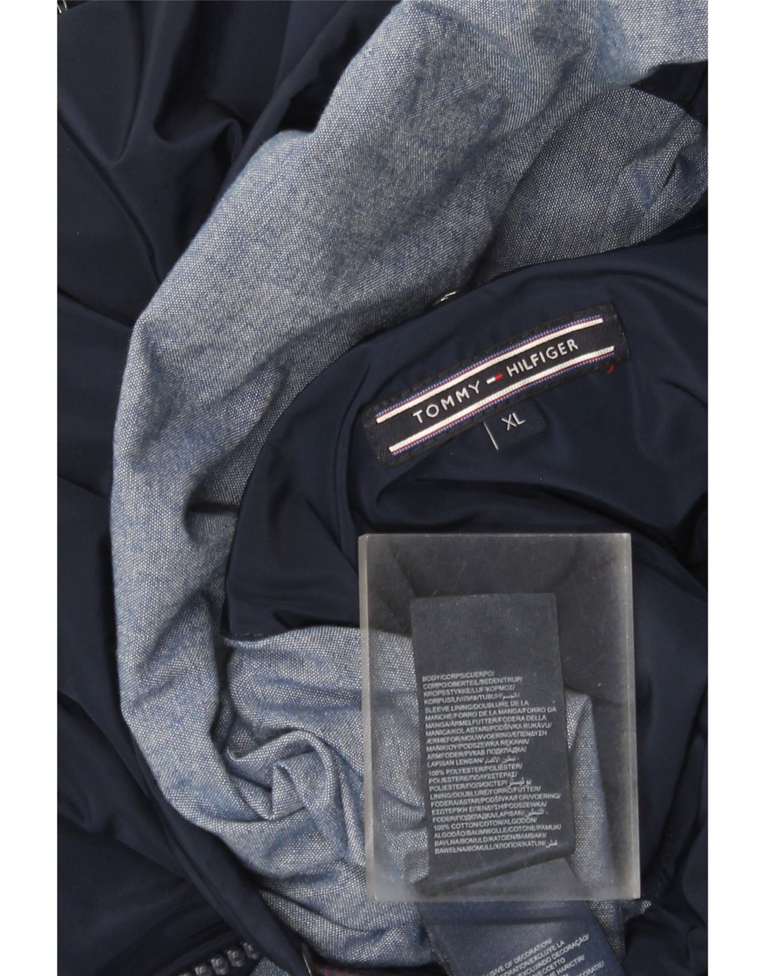 Giacca a vento da uomo Tommy Hilfiger UK 42 XL poliestere blu navy