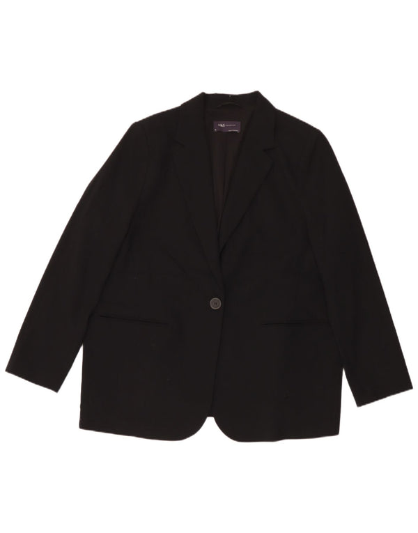Giacca blazer oversize a 1 bottone da donna Marks & Spencer UK 18 XL nera