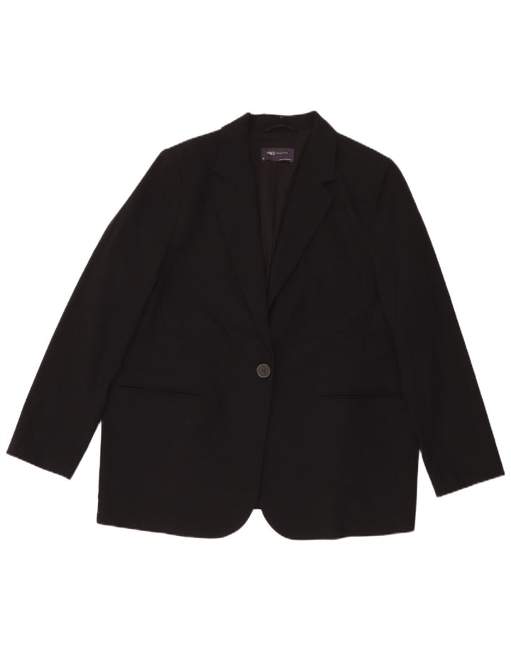 Giacca blazer oversize a 1 bottone da donna Marks & Spencer UK 18 XL nera