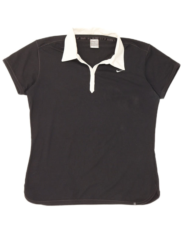 Polo Nike Da Donna UK 14/16 Large Nera Colorblock