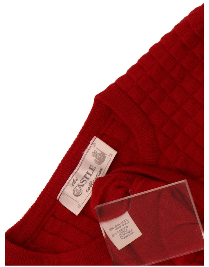 Maglione cardigan oversize da donna della collezione Castle UK 14 rosso medio