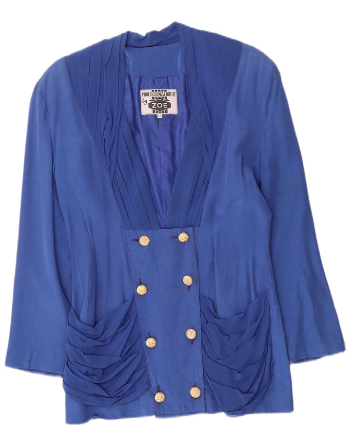 Giacca Blazer Doppiopetto Donna Zoe IT 42 Viscosa Blu Medio