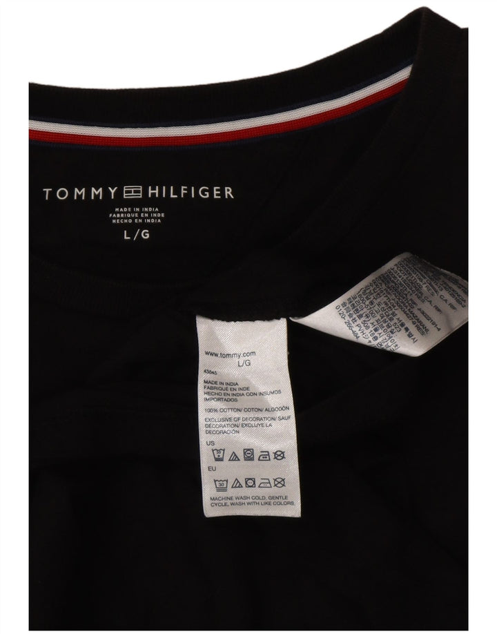 T-shirt da uomo Tommy Hilfiger Top grande in cotone nero