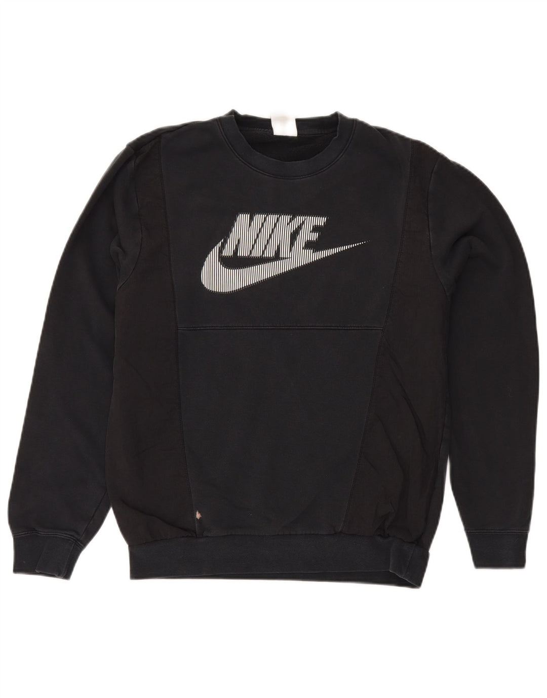 Felpa con grafica Nike da uomo, piccola, in cotone color block nero