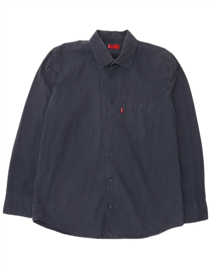 Camicia Levi's Uomo Large in cotone blu navy