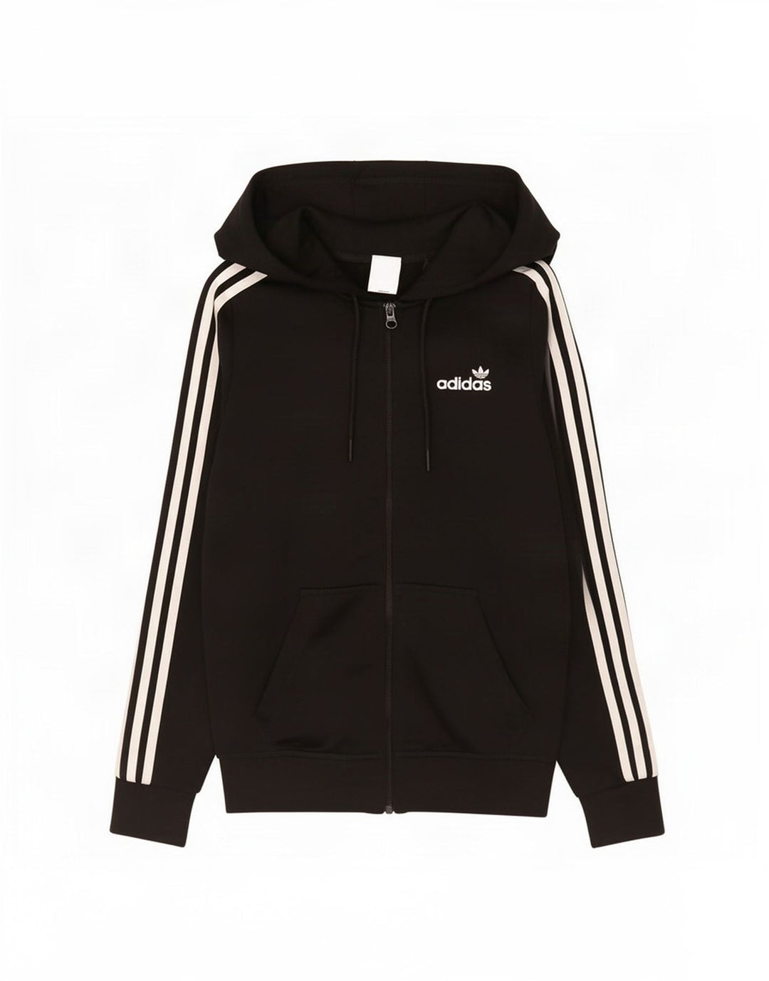 Maglione con cappuccio e zip da donna Adidas UK 10 piccolo poliestere nero