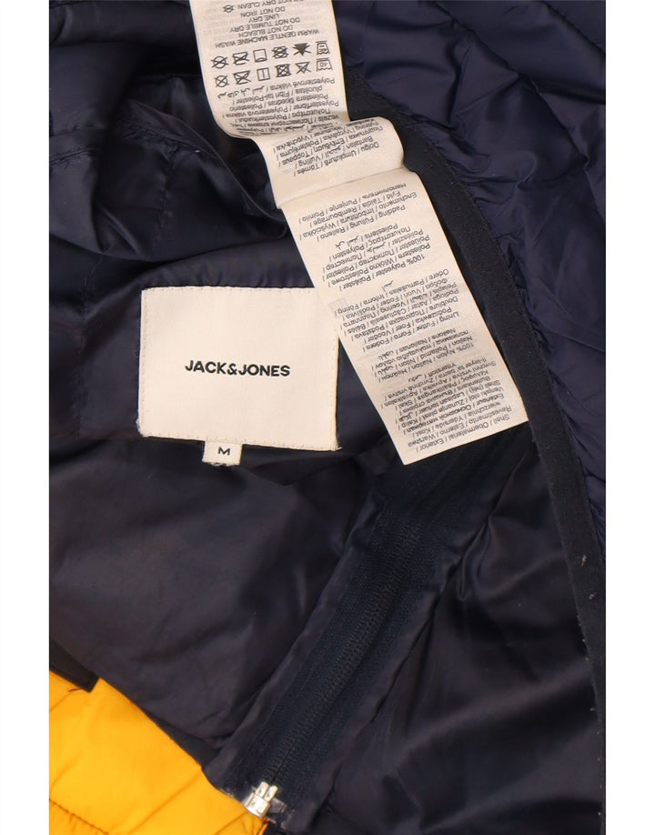 Giacca imbottita con cappuccio da uomo Jack & Jones UK 38 blocco colore blu navy medio