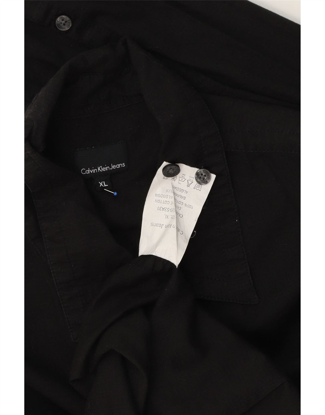 Camicia da uomo Calvin Klein Jeans XL in cotone nero