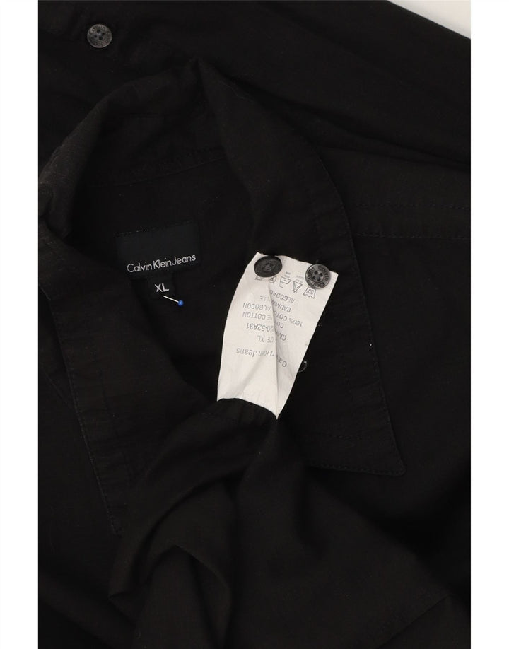 Camicia da uomo Calvin Klein Jeans XL in cotone nero