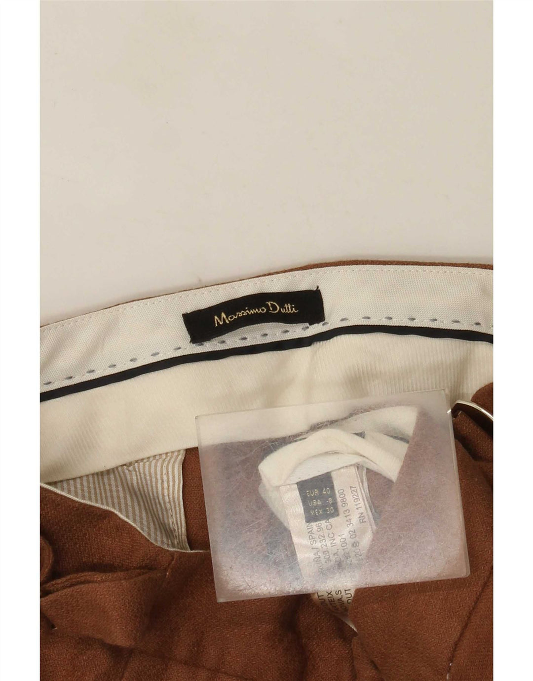Pantaloni chino regolari da donna Massimo Dutti EU 40 medio W30 L31 Marrone