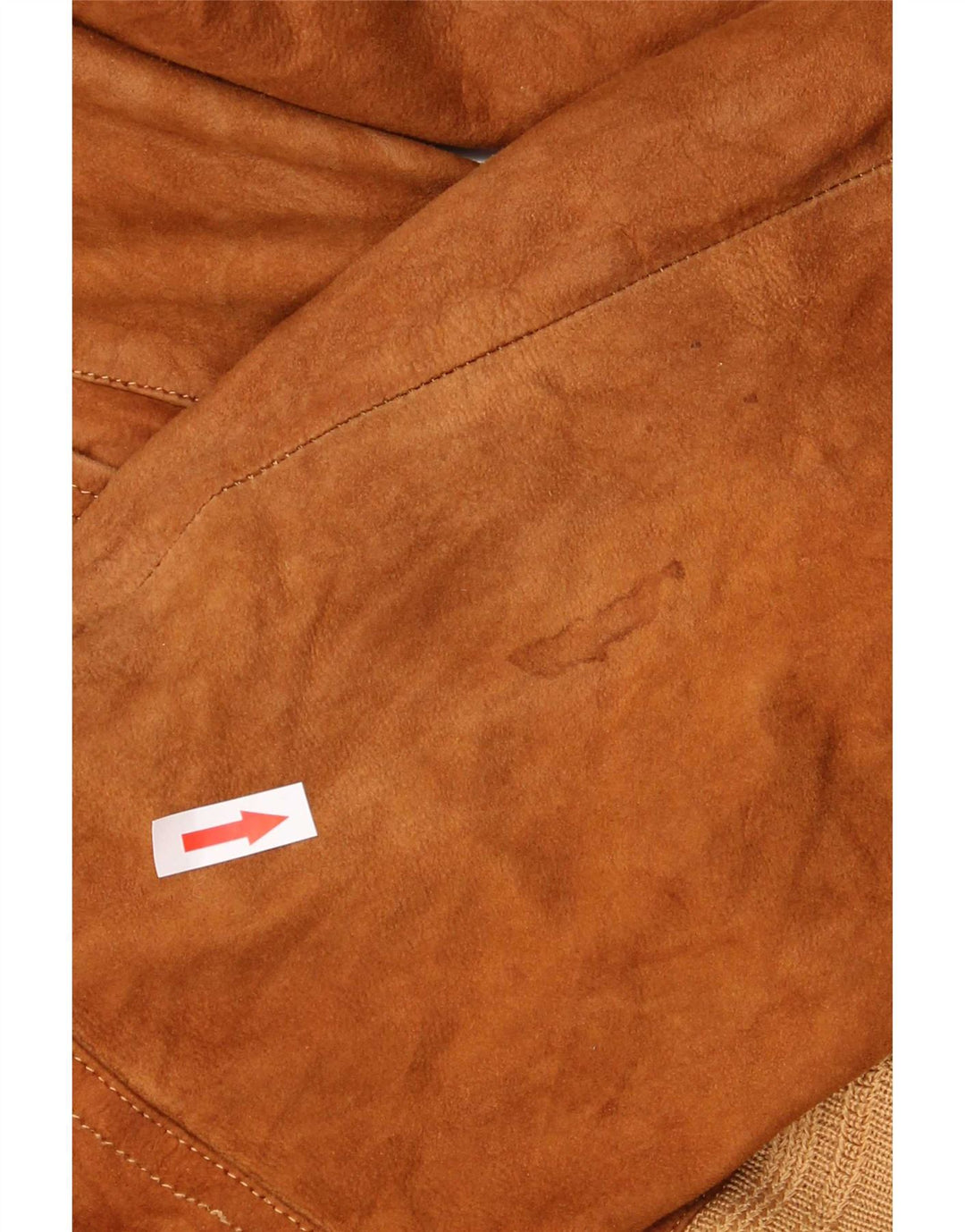 Giubbotto bomber vintage da uomo in pelle scamosciata IT 52 XL color block marrone