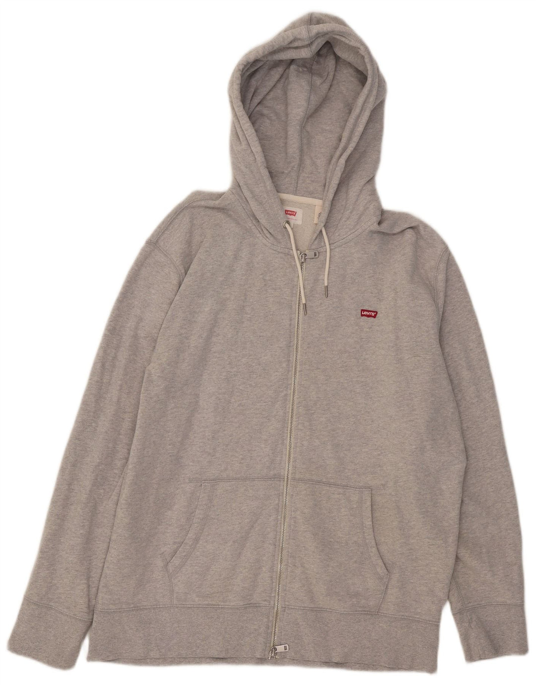 Maglione con cappuccio e zip da uomo Levi's, grande cotone chiazzato grigio