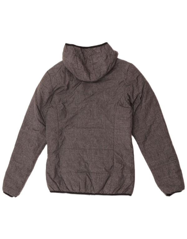 Giacca imbottita reversibile con cappuccio da donna Ellesse UK 10 piccola in nylon grigio