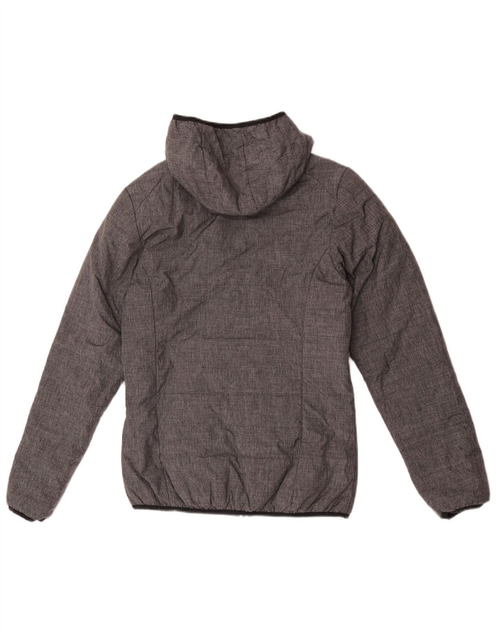 Giacca imbottita reversibile con cappuccio da donna Ellesse UK 10 piccola in nylon grigio