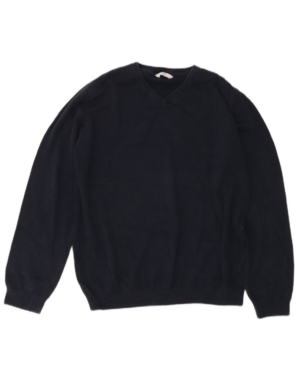 Maglione Marks & Spencer da bambino con scollo a V 15-16 anni in cotone blu navy