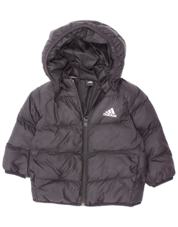 Giacca imbottita con cappuccio Adidas da ragazzo 3-4 anni nera
