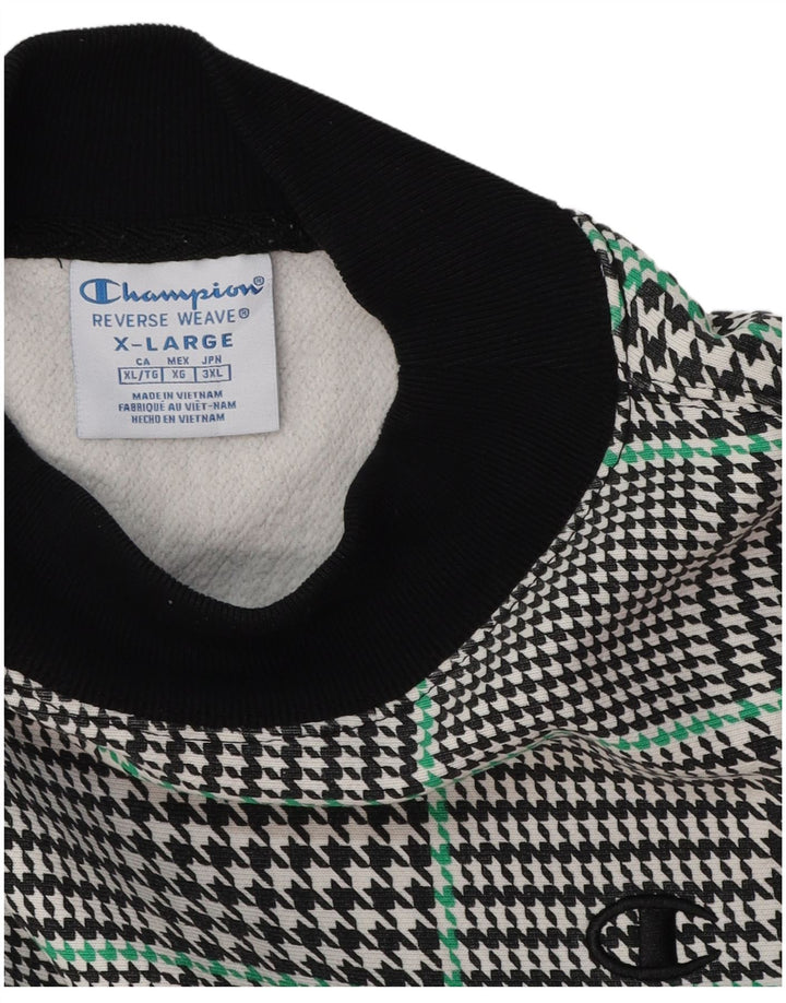Felpa corta da donna CHAMPION UK 18 XL cotone pied de poule nero