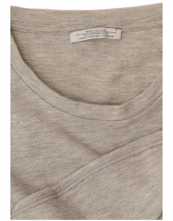 T-shirt Zara Trafaluc da donna UK 12 Grigio medio chiazzato