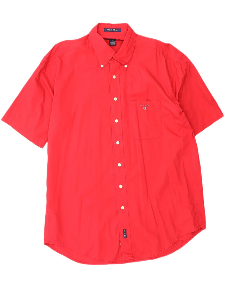 GANT Camicia da uomo a maniche corte vestibilità regolare grande rossa in cotone