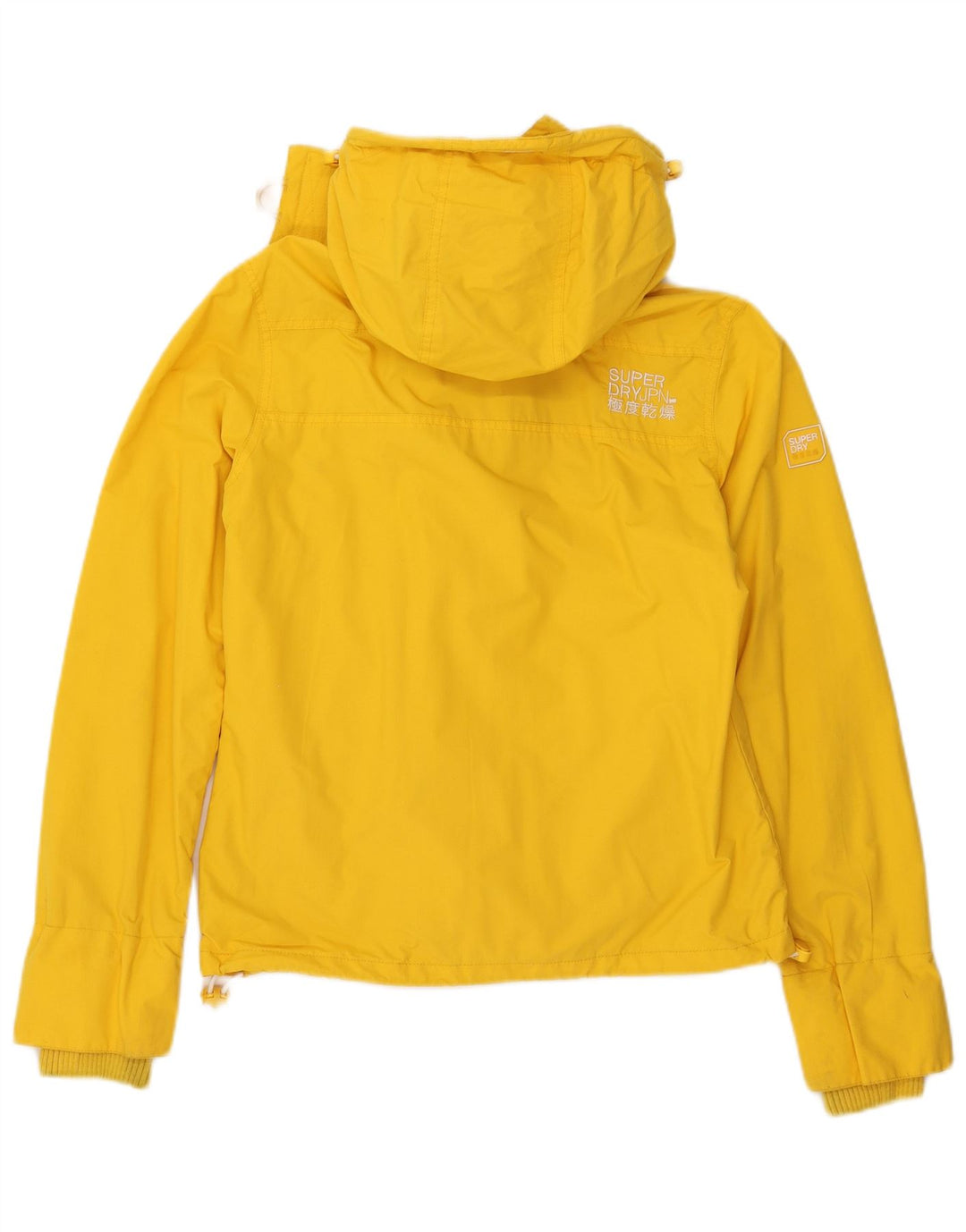 SUPERDRY Womens Windcheater Hooded Rain Jacket UK 10 Small Yellow Nylon