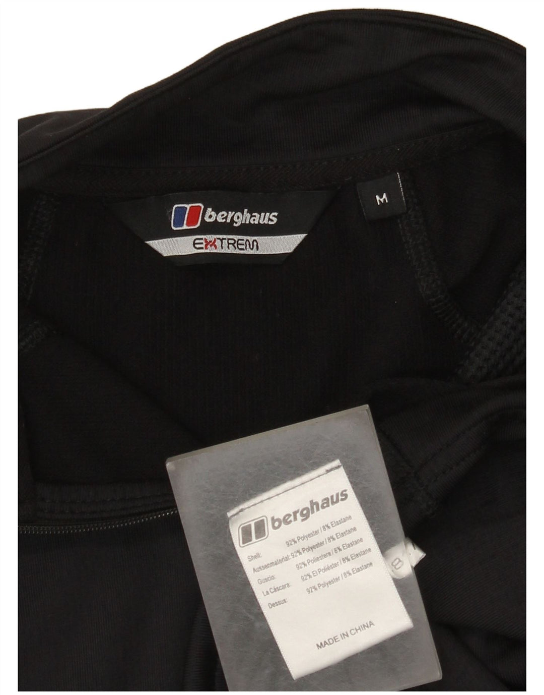 Berghaus Maglia da tuta da uomo con zip e collo in poliestere medio nero