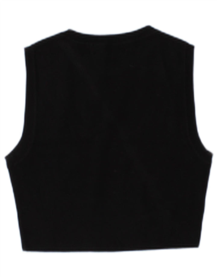 Top corto da donna Zara UK 14 grande in viscosa nera