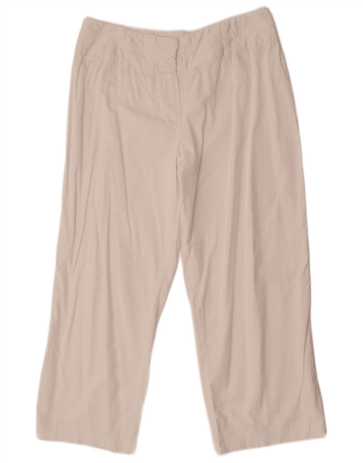 Pantaloni corti dritti da donna Marks & Spencer UK 12 Medium W30 L24 Bianco
