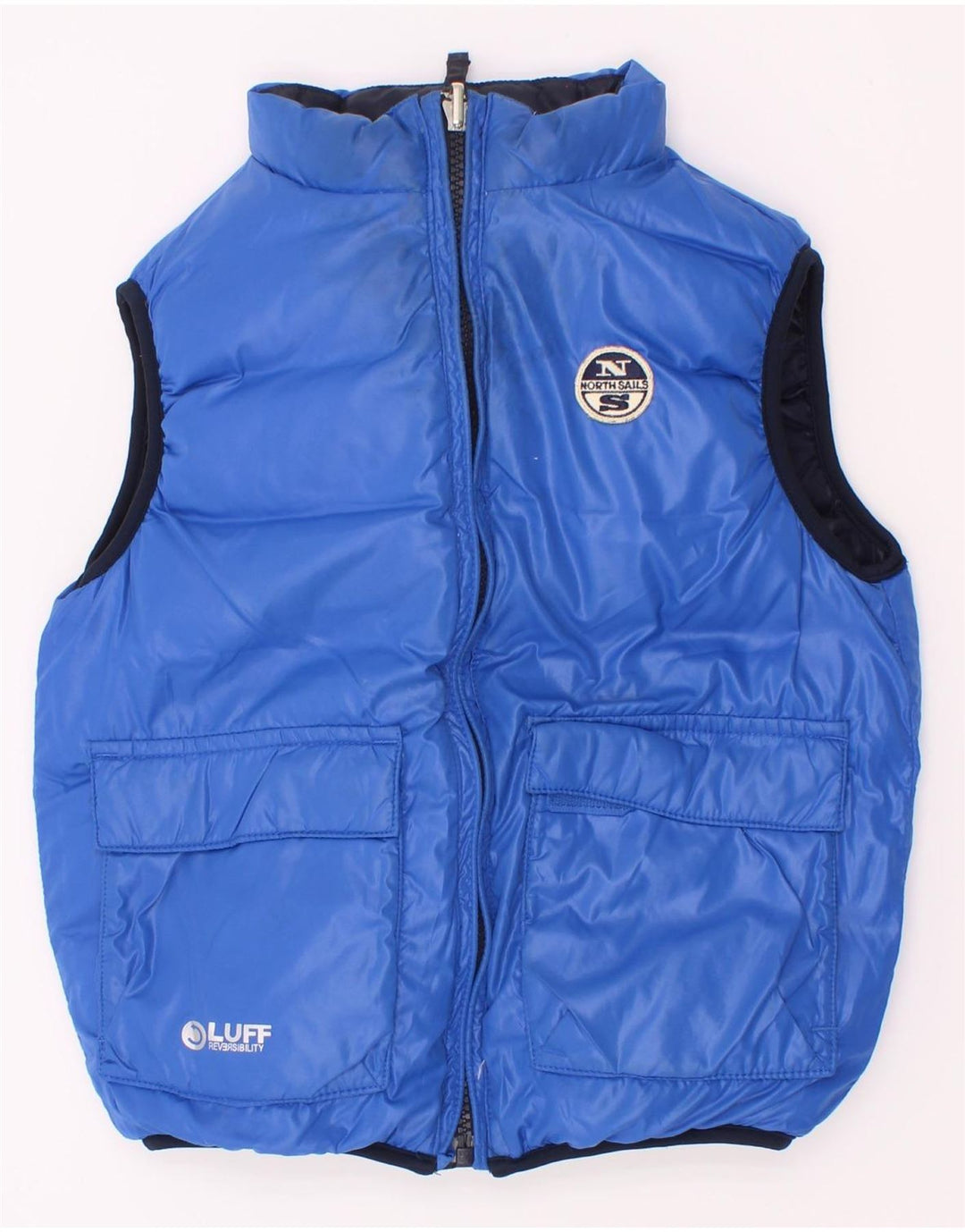 Gilet imbottito reversibile North Sails per ragazzi 3-4 anni in poliestere blu navy