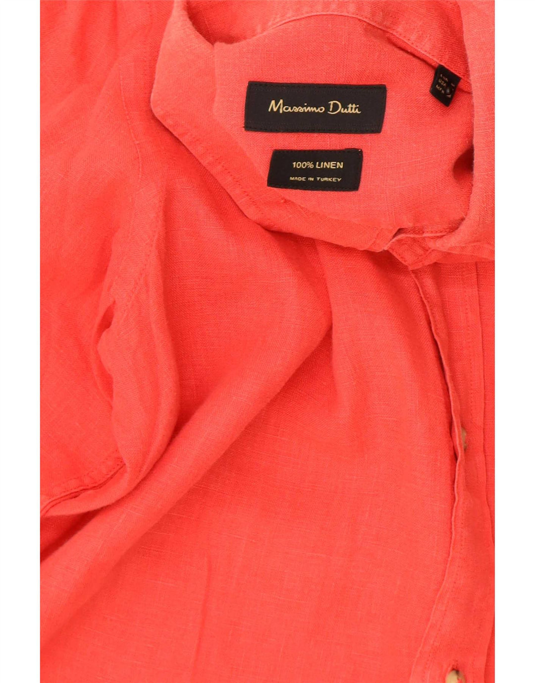 Camicia Uomo Massimo Dutti Lino Rosso Medio