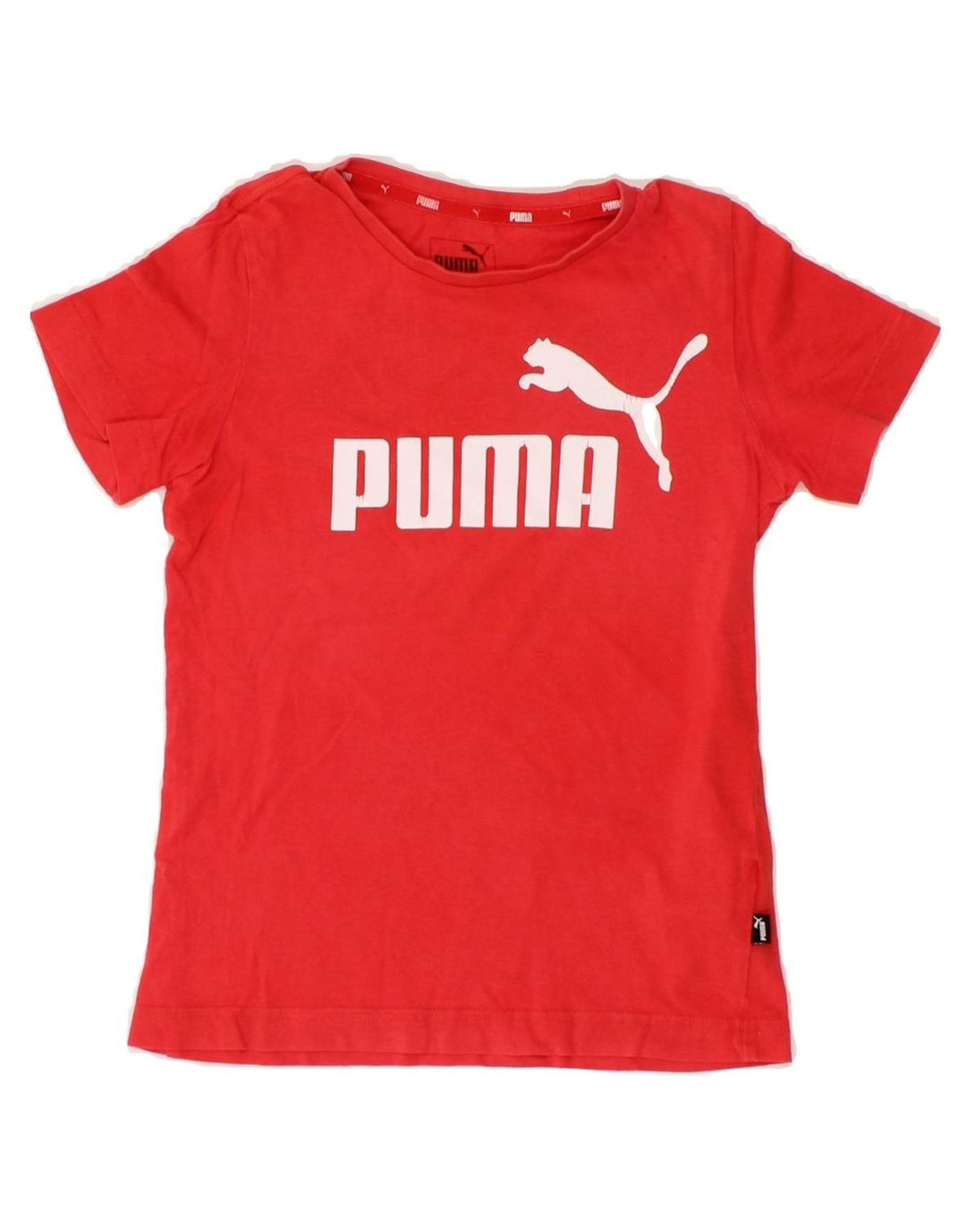 PUMA Boys Graphic T-Shirt Top 7-8 Years Red Cotton Vintage Puma and Second-Hand Puma from Messina Hembry 