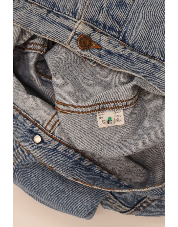 Giacca Jeans Uomo Benetton IT 46 Small Blu Cotone