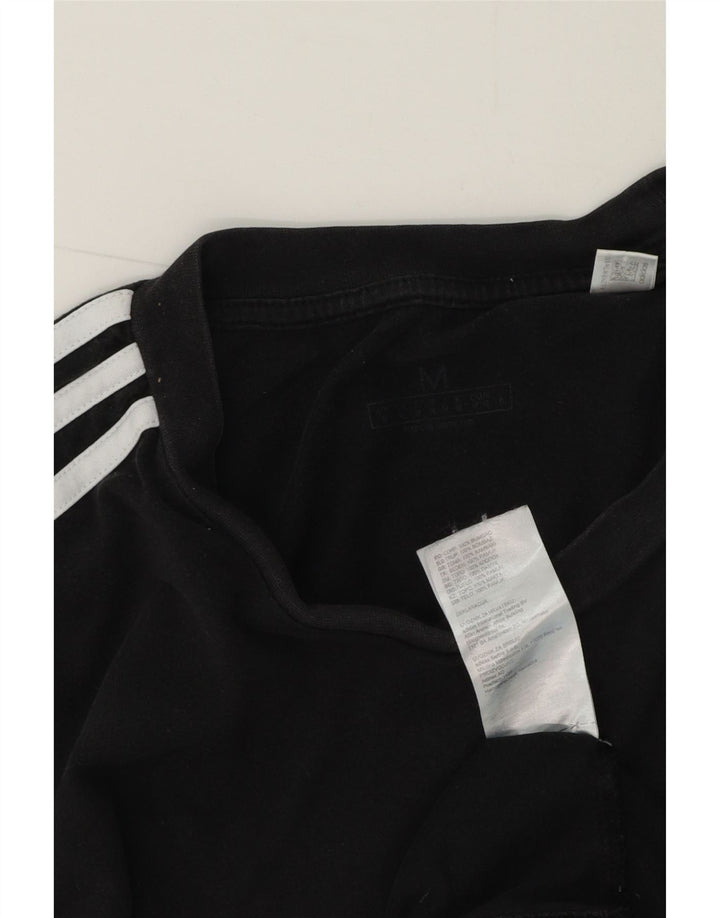 T-shirt Adidas da uomo Top media in cotone nero